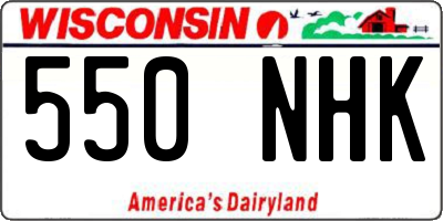 WI license plate 550NHK