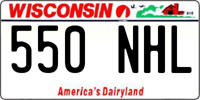 WI license plate 550NHL