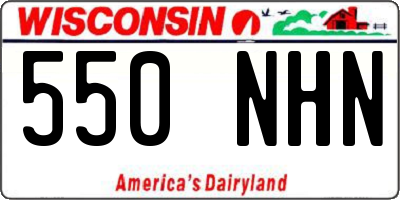 WI license plate 550NHN