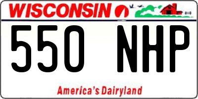 WI license plate 550NHP