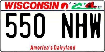 WI license plate 550NHW
