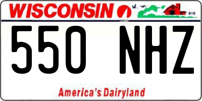 WI license plate 550NHZ