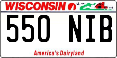 WI license plate 550NIB