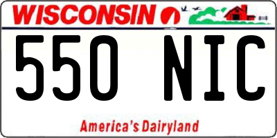 WI license plate 550NIC