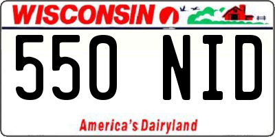 WI license plate 550NID