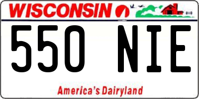 WI license plate 550NIE