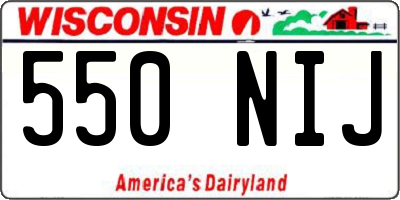 WI license plate 550NIJ