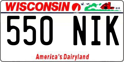 WI license plate 550NIK