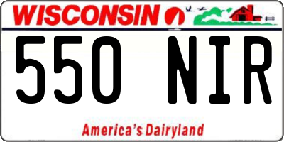 WI license plate 550NIR