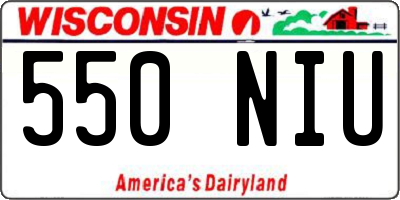 WI license plate 550NIU
