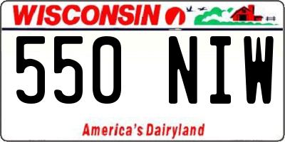 WI license plate 550NIW