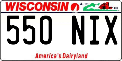 WI license plate 550NIX