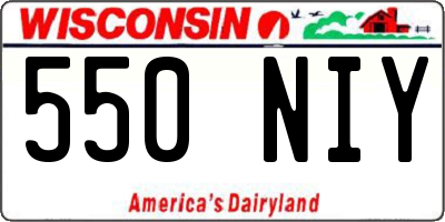WI license plate 550NIY