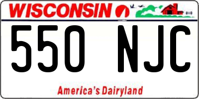 WI license plate 550NJC