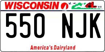 WI license plate 550NJK
