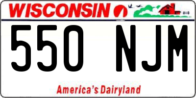 WI license plate 550NJM