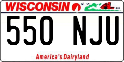 WI license plate 550NJU