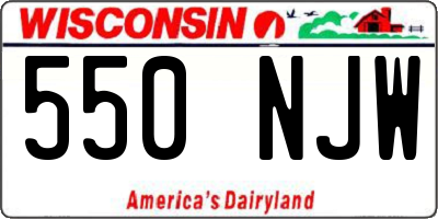 WI license plate 550NJW