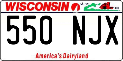 WI license plate 550NJX