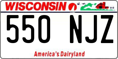 WI license plate 550NJZ