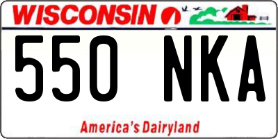 WI license plate 550NKA