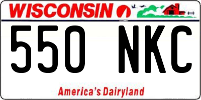 WI license plate 550NKC