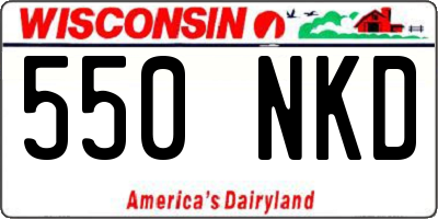 WI license plate 550NKD
