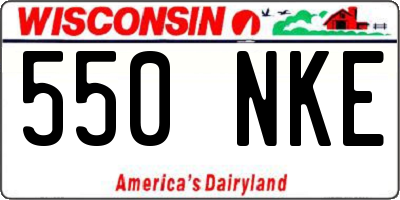 WI license plate 550NKE