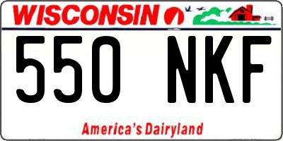 WI license plate 550NKF