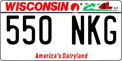 WI license plate 550NKG