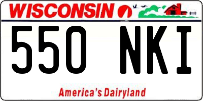 WI license plate 550NKI