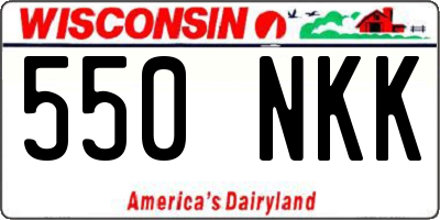 WI license plate 550NKK
