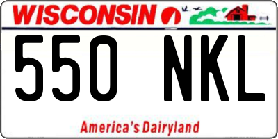 WI license plate 550NKL
