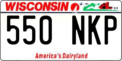 WI license plate 550NKP