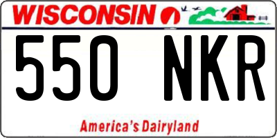 WI license plate 550NKR