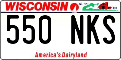 WI license plate 550NKS