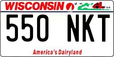 WI license plate 550NKT