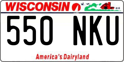 WI license plate 550NKU