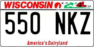 WI license plate 550NKZ