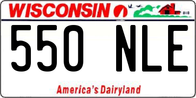WI license plate 550NLE