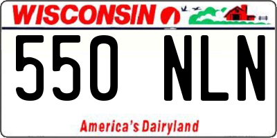 WI license plate 550NLN