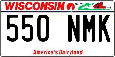 WI license plate 550NMK