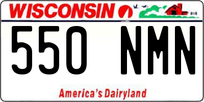 WI license plate 550NMN
