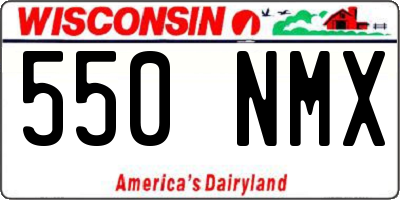 WI license plate 550NMX