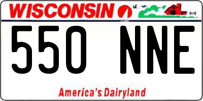 WI license plate 550NNE