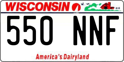 WI license plate 550NNF