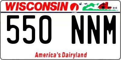 WI license plate 550NNM