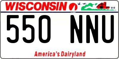 WI license plate 550NNU