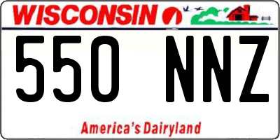 WI license plate 550NNZ