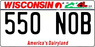 WI license plate 550NOB